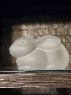 Vintage Estee Lauder Frosted Glass Bunny Rabbit Candle Holder